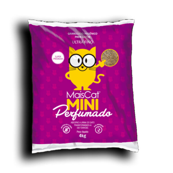 AREIA SANITÁRIA PARA GATOS MAIS CAT MINI PERFUMADA SUPER PREMIUM - 4KG