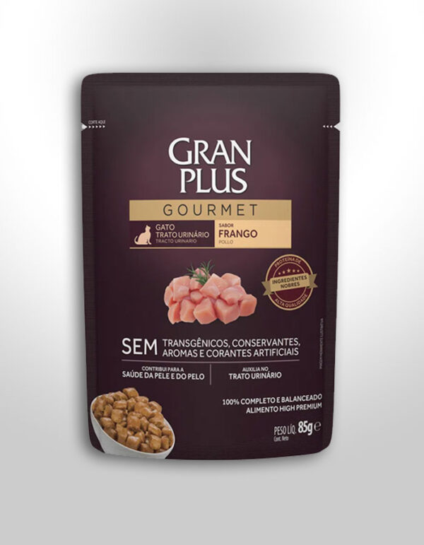 RAÇÃO ÚMIDA GRANPLUS GOURMET SACHÊ GATO TRATO URINÁRIO - 85G