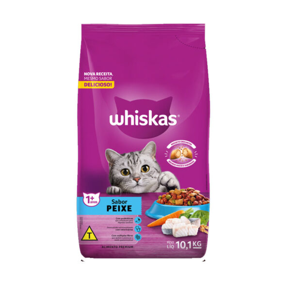 RAÇÃO WHISKAS PEIXE GATOS ADULTOS - 10,1KG