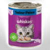 RAÇÃO ÚMIDA WHISKAS LATA PATÊ DE PEIXE PARA GATOS ADULTOS 290G
