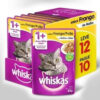 RAÇÃO ÚMIDA WHISKAS SACHÊ FRANGO AO MOLHO PARA GATOS ADULTOS 85G LEVE 12 PAGUE 10